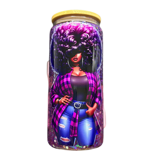 20 oz Glass SnowGlobe Tumblers